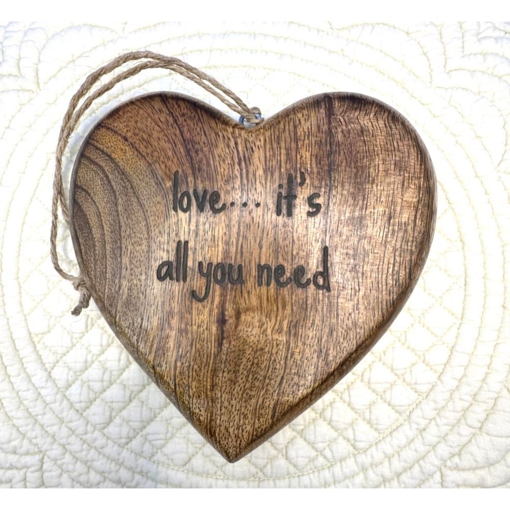 Thirty-one Wooden Heart Sign “love… it’s all you need” Plaque